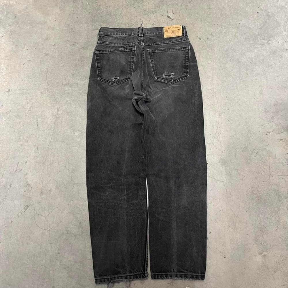 Vintage Y2K faded patchwork lightly‎ distressed black gap jeans